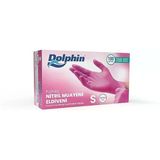 Dolphin Pembe Nitril Eldiven Pudrasız (S) 100'lü Paket