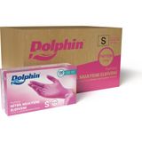 Dolphin Pembe Nitril Muayene Eldiveni S Beden 100 Adet x 20 Paket - Mdr - Koli