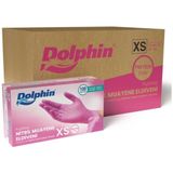 Dolphin Pembe Nitril Muayene Eldiveni Xs Beden 100LÜ Paket 3 Adet