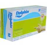 Dolphin Pudralı Beyaz Eldiven Latex Eldiveni Orta Boy (M) 100 Lü Paket - Standart
