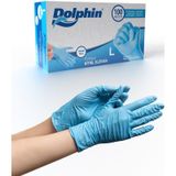 Dolphin Pudrasiz Mavi Nitril Eldiven (100 Adet/Kutu)