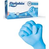 Dolphin Pudrasız Mavi Nitril Muayene Eldiveni (S Beden) 100 Adet