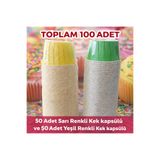 Dolphin Sarı Renkli Muffin Kek Kapsülü 50 Adet + Yeşil Renkli Muffin Kek Kapsülü 50 Adet TOPLAM 100 ADET