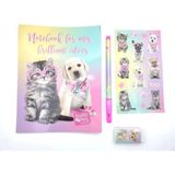 dolphin studio pets kırtasiye seti-tüylü pvc çanta pt-7746 - Karışık-Çok Renkli - Yok - 1