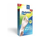 Dolphin Tek Kullanımlık Lateks Beyaz Pudralı Muayene Eldiveni - Small-Medium - Orta Boy - 10'lu Paket - Standart