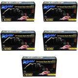 Dolphin Tek Kullanımlık Lateks Siyah Pudrasız Nitril Muayne Eldiveni Large Büyük Boy 100'lü 5 Paket