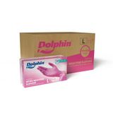 Dolphin Tek Kullanımlık Pembe Nitril Eldiven - Muayne Eldiveni Large Büyük Boy - 100'lü 20 Paket