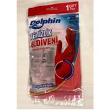Dolphin Temizlik Eldiveni XL Beden, 1 Çift | Özel Dokulu Yüzey, Tüm Ev İşleri İçin, Kırmızı Renk, Uzun Konç, Kaymaz Tutuş