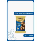 DOLU DOLU %32 Bütün Fındıklı Sütlü Çikolata - 80 gram - 9 Adet