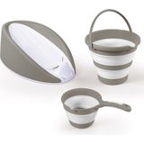 Dolu Nuve Üçlü Banyo Seti Gri Renk 6-9 Ay Yaş İçin Ergonomik Tasarımlı Pratik Set