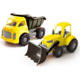 Dolu Oyuncak Jumbo Ikili Kamyon - Dozer Set - Standart - Renkli