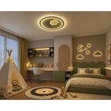 Dolunay Avize Ay Bulut LED Çocuk Odası Avizesi | 3 Renk Aydınlatma | Modern Dekoratif Tavan Plafonyeri - Beyaz