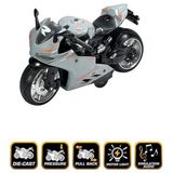 Dolunay Oyuncak MY66-M2231 Çek Bırak Sesli ve Işıklı 1:12 Die-Cast Clasic Spor Motosiklet