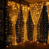 Dolunay Store 3x3 Metre Kablolu Perde LED Işık Peri LED Saçak LED Animasyonlu Işık Sarı Renk - Amber