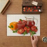 Domates Suyu ve Sebzeler Tasarımı 240 Parça Ahşap Puzzle Ahşap Kutuda MP01841
