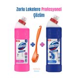 Domestos Banyo Temizleyici ,Tuvalet Temizleyici 750 Ml (Derzlere zararsız) ve Fırça