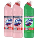 Domestos Çamaşır Suyu Dağ Esintisi 750 ml X1 + Domestos Çamaşır Suyu Beyaz Sabun Ferahlığı 750 ml X2 - 2,25 lt