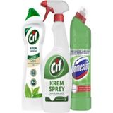 Domestos Cif Domestos Dağ Esintisi Çamaşır Suyu + Cif Krem + Cif Krem Sprey