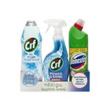 Domestos Hijyen Seti Cif Power Shine Sprey 750 Ml + 810 Ml + Cif Jel Tüm Yüzeyler 750 Ml