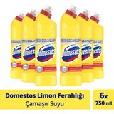 Domestos Limon Ferahlığı Çamaşır Suyu 750 ml Normal Kullanım İçin Yoğun Kıvamlı 6'lı Paket