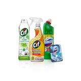 Domestos Mutfak ve Banyo Temizlik Seti, Cif Power & Shine 750 ml, Cif Jel 750 ml, Domestos WC Blok 5'li