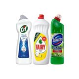 Domestos Temizlik Seti 3 Lü Cif Power - Fairy Limon Etkili Bulaşık Deterjanı Ve 810 Ml