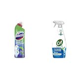 Domestos Tuvalet Temizleyici Renk Değiştiren Tuvalet Uzmanı Kireç 1 Adet ve Cif Power Shine Cleanboost Sprey Banyo İçin ve Kireç Çözücü, 750 ML + 750 ML