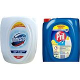 Domestos Ultra Beyaz 3.2 Litre Çamaşır Suyu + Pril Sıvı Bulaşık Deterjanı 4 kg 2'li Set - 3,2 lt