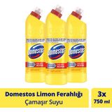 Domestos Yoğun Kıvamlı Çamaşır Suyu Limon Ferahlığı 750 ml X3 - 2,25 lt