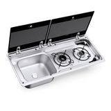 Dometic Mo 9722L Iki Gözlü Ocak ve Eviye Kombinasyonu Cam Kapaklı 760X325 mm