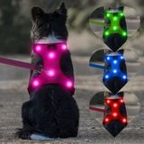 DOMIGLOW LED Köpek Koşum Takımı USB Şarj Edilebilir Parlayan Evcil Hayvan Koşum Yeleği Rahat Ağ Işıklı Köpek Koşum Takımı Büyük Köpekleriniz için Köpek Işıkları (L, Pembe)