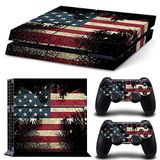 DOMILINA PS4 Kaplama Seti Vinil Çıkartma Playstation 4 Konsol Dualshock 2 Kumandaları için - Amerika Birleşik Devletleri Bayrağı
