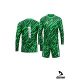 DOMİN SPOR Erkek Uzun Kollu Yeşil Nefes Alabilen Kaleci Forması Ve Şortu Goalkeeper Jersey Gk Dmnf5587