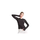 DOMİN SPOR Kadın Siyah Nefes Alan Compression Spor Body Tişört - Bilek Detaylı Tasarım