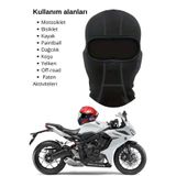 DOMİN SPOR Motosiklet Balaklava Nefes Alan Motorcu Termal Maske Çok Amaçlı Sporcu Maskesi
