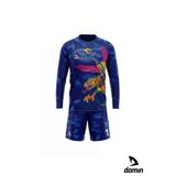 DOMİN SPOR Yetişkin Ve Çocuk Mavi Özel Futbol Kaleci Forması Alt Üst Goalkeeper Jersey Gk258745