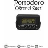 Dominic Pomodoro Öğrenci Saati - Kronometreli Ders Çalışma Saati - Dijital Masa Saati - Siyah