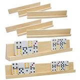 Domino Raf Seti 8 Plusvivo Ahşap Domino Tepsi Tutucu Meksika Treni, Tavuk Ayağı Kombinasyonu, Mahjong ve Diğer Domino Oyunları için 33,97 x 2 x 1,18 inç - Domino Raflar Dahil Değildir