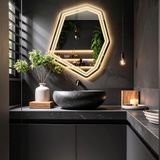 Domira Led'li Lazer Kumlamalı Lavabo & Banyo Aynası (Dokunmatik Sensörlü) günışığı led'li 90 x 76