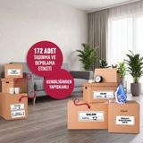 Domiruss 172 Adet Yapışkanlı Koli Etiketi Kırılabilir Etiketleri ve Depolama Ev Taşıma ve Taşınma Malzemeleri