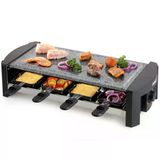 Domo DO9039G Raclette Izgara Taşlı, 8 Tava, Yapışmaz Kaplama Siyah, Gri, Mermer, Paslanmaz Çelik