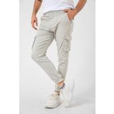 Domoda Gri Kargo Cepli, Fermuarlı Paça Lastikli Esnek Kumaş Slim Fit Gabardin Erkek Kargo Pantolon