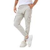 Domoda Kargo Cepli, Fermuarlı Paça Lastikli Esnek Kumaş Slim Fit Gabardin Erkek Kargo Pantolon Gri 31