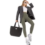 Domoda Maule Ortaboy Mumlu Kanvas Pamuk Kadın Omuz Çantası Tote Bag - Antrasit
