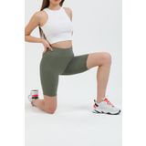 Domoda Mint Yüksek Bel Toparlayıcı Kısa Şort Spor Fitilli Biker Tayt