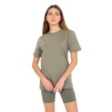 Domoda Oversize Fit Pamuklu Kısa Kollu Basic Uniseks Kadın Erkek Tişört Haki M
