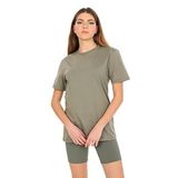 Domoda Oversize Fit Pamuklu Kısa Kollu Basic Uniseks Kadın Erkek Tişört Haki XXL