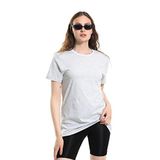 Domoda Oversize Fit Pamuklu Kısa Kollu Basic Uniseks Kadın Erkek Tişört Kar - Melanj L