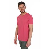 Domoda Oversize Fit Pamuklu Kısa Kollu Basic Uniseks Pis Yaka Tişört Pembe M