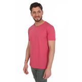 Domoda Oversize Fit Pamuklu Kısa Kollu Basic Uniseks Pis Yaka Tişört Pembe S